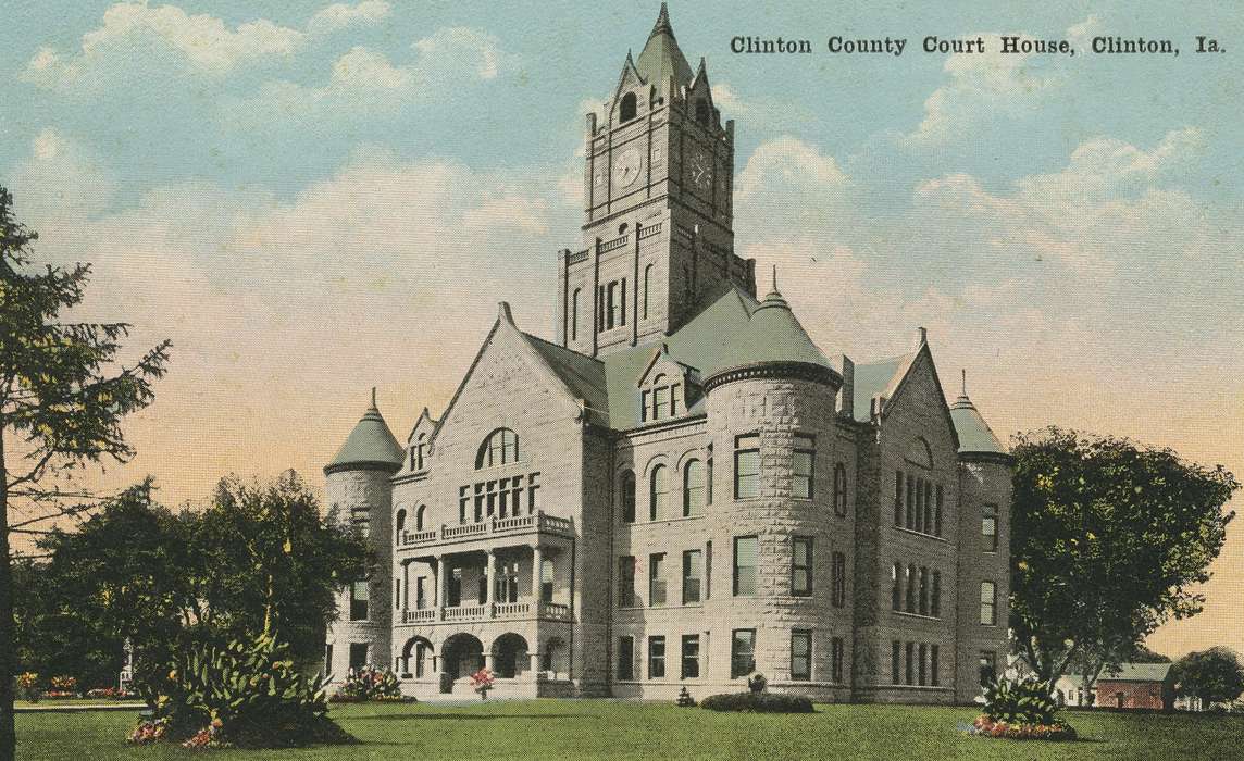 courthouse, Cities and Towns, Iowa History, Iowa, Dean, Shirley, history of Iowa, Clinton, IA