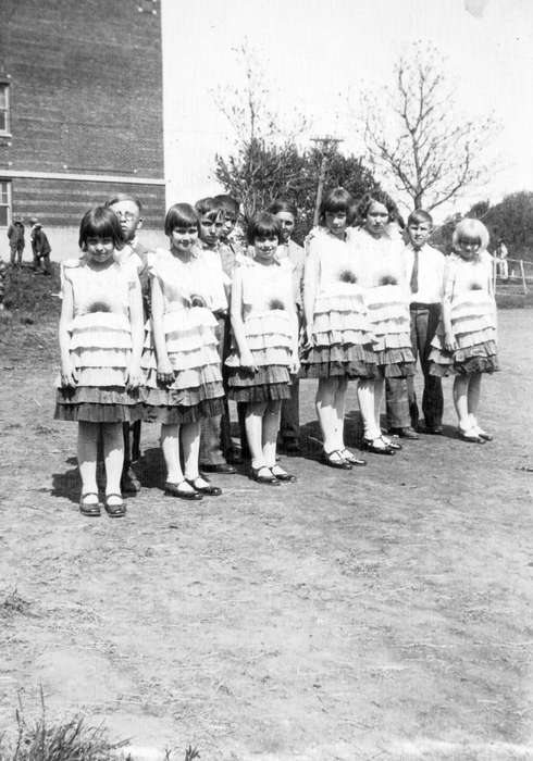 Portraits - Group, Cedar Falls, IA, history of Iowa, Iowa History, children, girl, Fabos, Bettina, Iowa, Schools and Education, dress