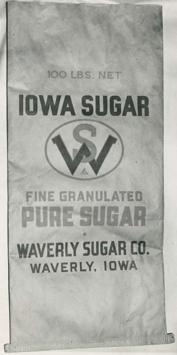 history of Iowa, Iowa History, Businesses and Factories, Waverly, IA, sugar sack, Iowa, sugar factory, Food and Meals, Waverly Public Library, Labor and Occupations