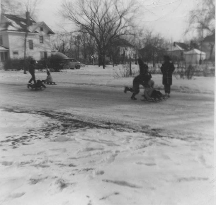african american, People of Color, history of Iowa, Iowa History, Winter, Henderson, Jesse, sledding, Iowa, Waterloo, IA, snow, Children, Leisure