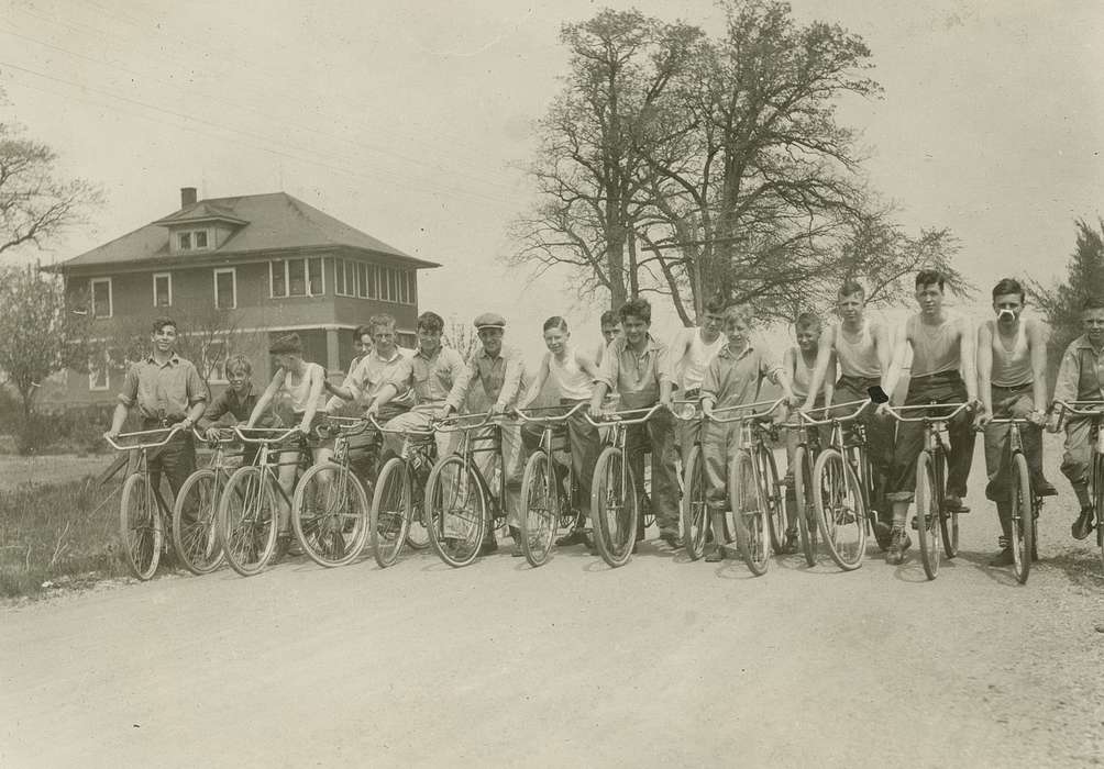 Outdoor Recreation, Portraits - Group, Iowa, Webster City, IA, bike, McMurray, Doug, Children, boy scout, bicycle, race, history of Iowa, Iowa History