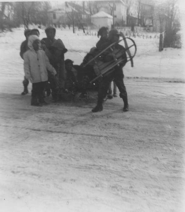 african american, People of Color, history of Iowa, Iowa History, Winter, Henderson, Jesse, sledding, Iowa, Waterloo, IA, Children, Leisure