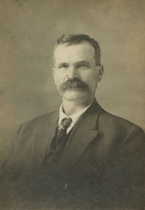 Portraits - Individual, IA, Iowa, mustache, history of Iowa, Geis, John, Iowa History