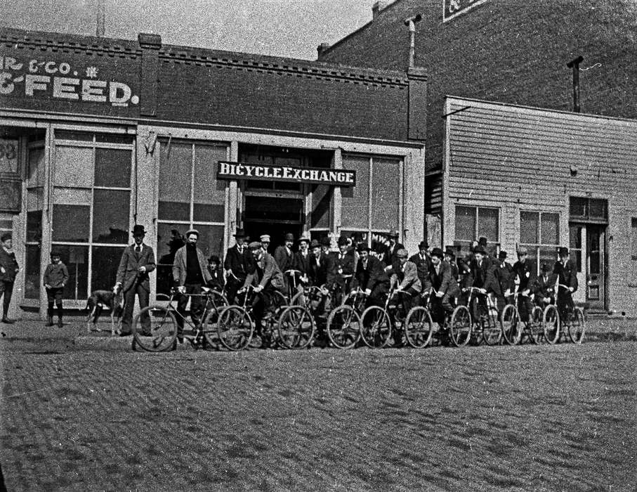 Portraits - Group, Iowa, Animals, storefront, Children, Lemberger, LeAnn, bicycle, Ottumwa, IA, history of Iowa, Iowa History