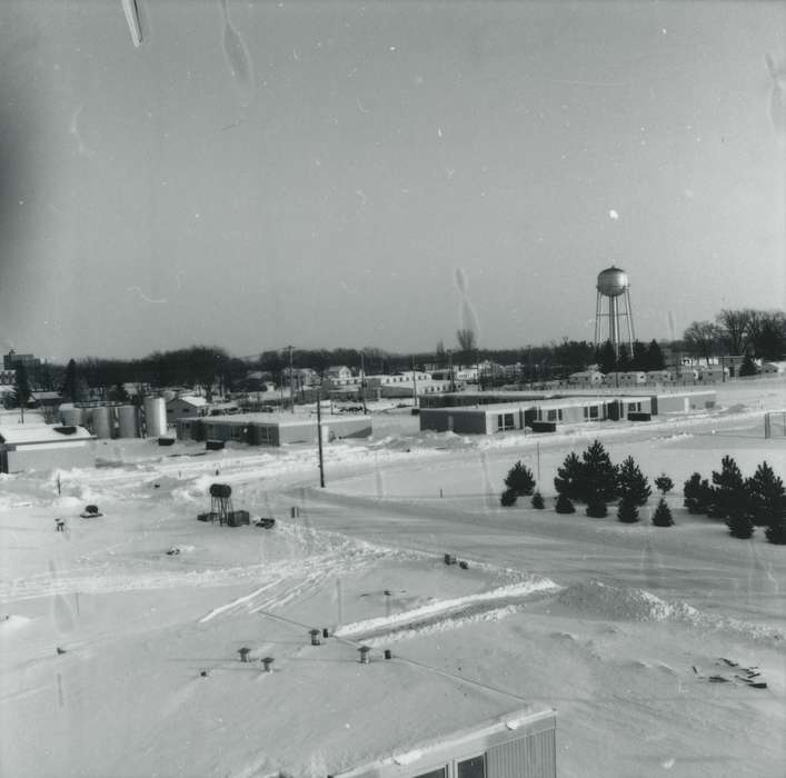 history of Iowa, Iowa History, Aerial Shots, houses, Iowa, Cities and Towns, snow, street, Waverly Public Library