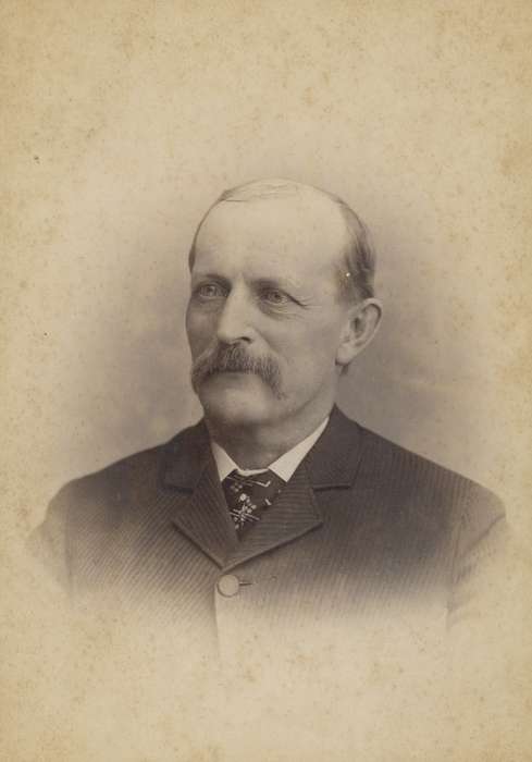 history of Iowa, Iowa History, man, Iowa, mustache, correct date needed, Waverly Public Library, suit, Portraits - Individual