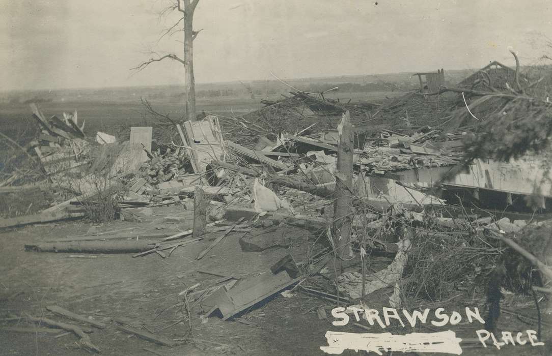 strawson, tornado, history of Iowa, Iowa History, Wrecks, storm damage, Horton, IA, Iowa, Homes, correct date needed, Waverly Public Library, Farms