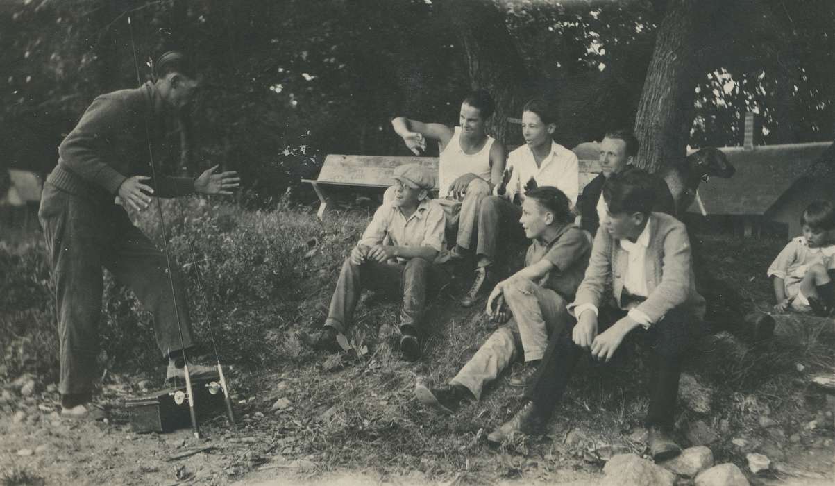 Animals, fishing rods, Iowa History, Iowa, Clear Lake, IA, McMurray, Doug, dog, history of Iowa, Outdoor Recreation, boy scouts