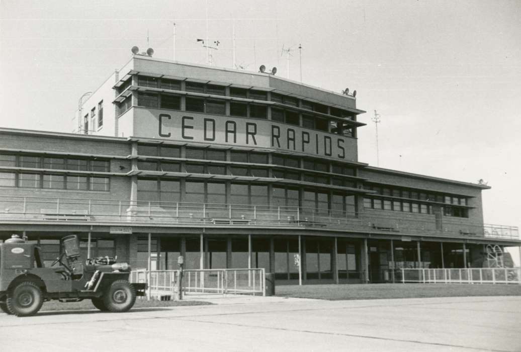 airport, history of Iowa, Iowa History, Motorized Vehicles, Businesses and Factories, jeep, Heilman, John, Iowa, Cedar Rapids, IA