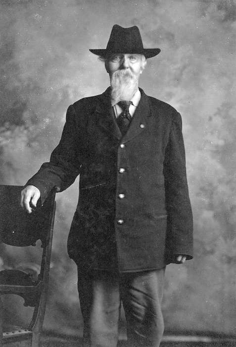 history of Iowa, Iowa History, Marshalltown, IA, beard, Iowa, Curtis, Leonard, hat, Portraits - Individual