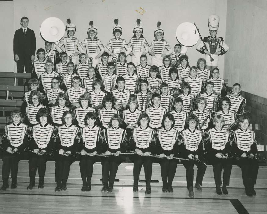 Portraits - Group, sousaphone, high school, Iowa, Schools and Education, music, marching band, history of Iowa, Nixon, Charles, Coon Rapids, IA, Iowa History