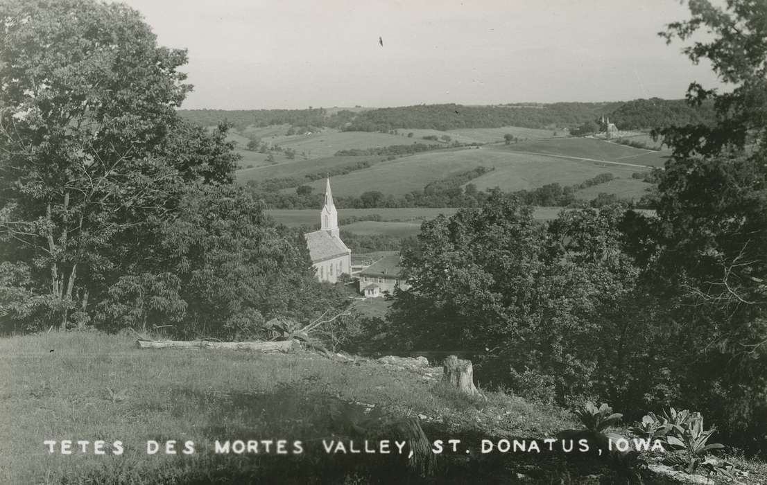 history of Iowa, Religious Structures, St. Donatus, IA, Iowa History, field, Iowa, Landscapes, Palczewski, Catherine, church