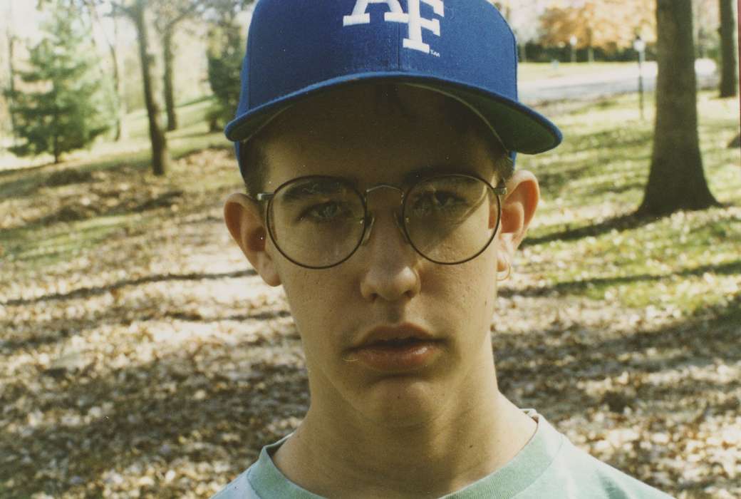 history of Iowa, Iowa History, DeWitt, IA, Kagemann, Christina, glasses, Iowa, baseball cap, Portraits - Individual