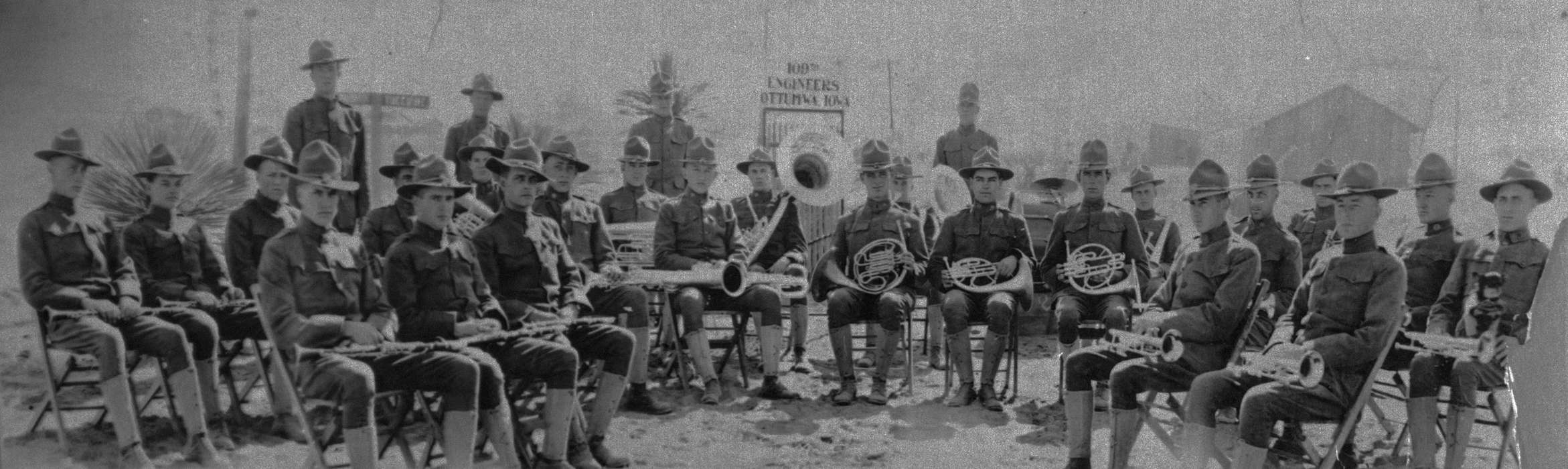 Portraits - Group, tuba, trumpet, french horn, USA, Iowa, Military and Veterans, flute, Lemberger, LeAnn, band, history of Iowa, military, Iowa History