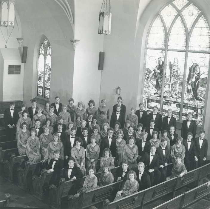 Portraits - Group, Waverly Public Library, choir, history of Iowa, Religious Structures, Iowa History, Entertainment, wartburg, Waverly, IA, Iowa, catholic church, stained glass, Religion