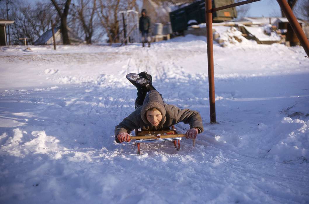 sled, history of Iowa, Iowa History, Winter, Koscielak, Susan J., fun, Iowa, Outdoor Recreation, snow, Children, Des Moines, IA