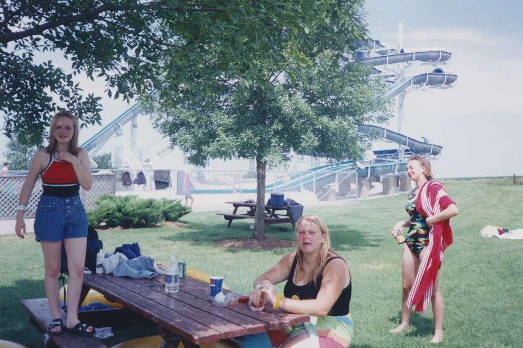 Outdoor Recreation, Iowa, swimming suit, summer, bathing suit, Kagemann, Christina, swimsuit, water park, Davenport, IA, history of Iowa, picnic table, water slide, Iowa History