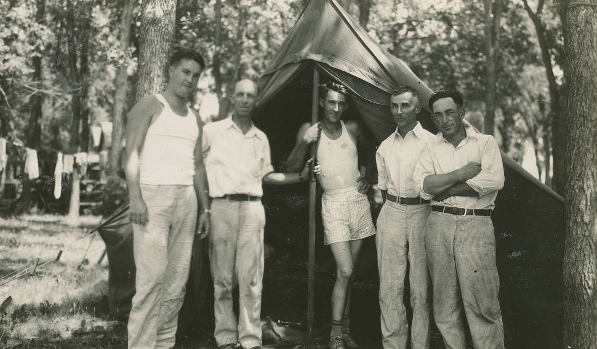 Portraits - Group, Clear Lake, IA, history of Iowa, Iowa History, tent, Iowa, McMurray, Doug, Leisure