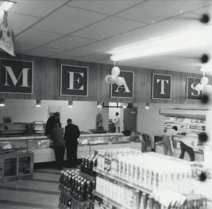 meat market, Iowa History, Waverly Public Library, meat, Iowa, history of Iowa, Businesses and Factories, grocery store