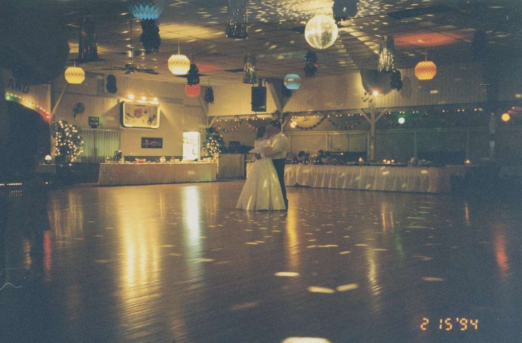 dancing, IA, Weddings, first dance, Iowa, Kagemann, Christina, history of Iowa, lights, Iowa History, disco ball