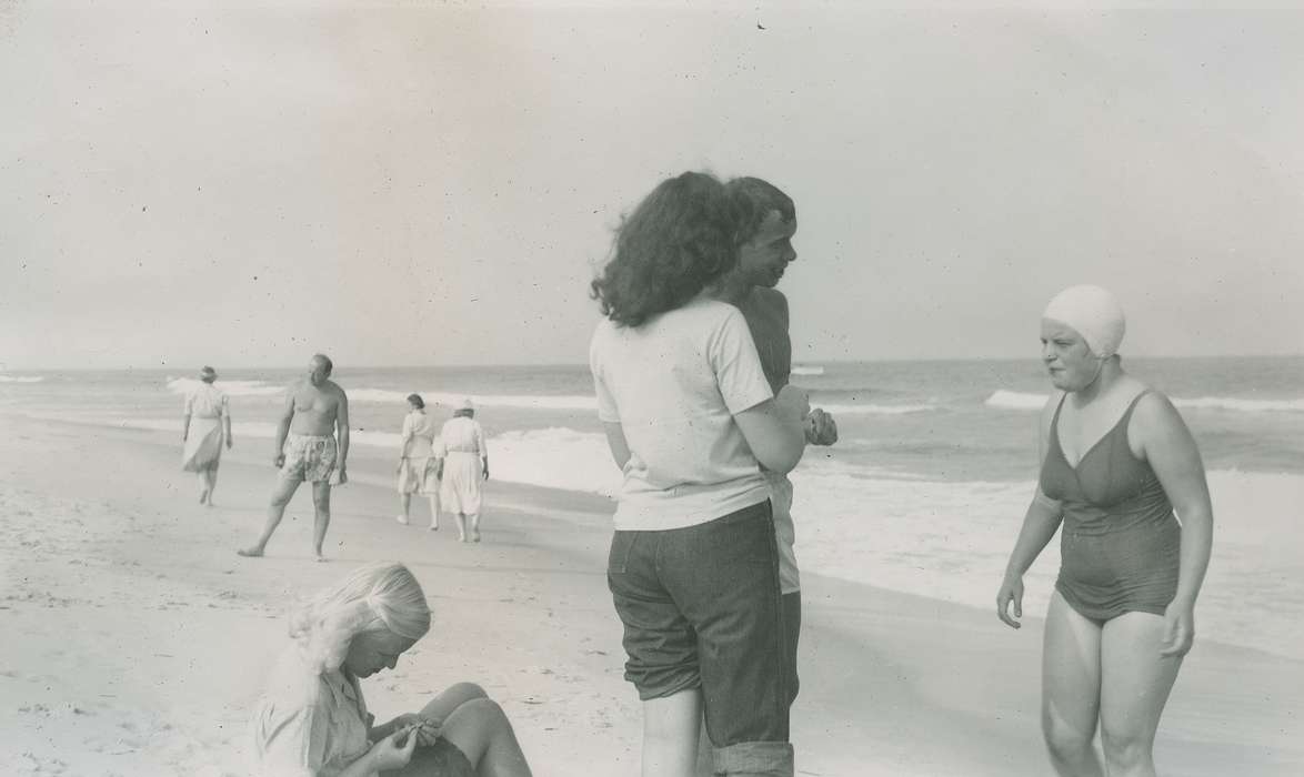 Portraits - Group, Iowa History, Lakes, Rivers, and Streams, Iowa, ocean, beach, McMurray, Doug, history of Iowa, swimmers, Leisure, Barnegat, NJ