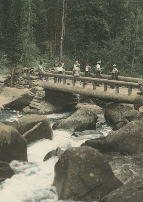 Travel, Estes Park, CO, bridge, history of Iowa, Iowa History, Lakes, Rivers, and Streams, fishing, national park, Iowa, colorized, Outdoor Recreation, McMurray, Doug, rocky mountain national park