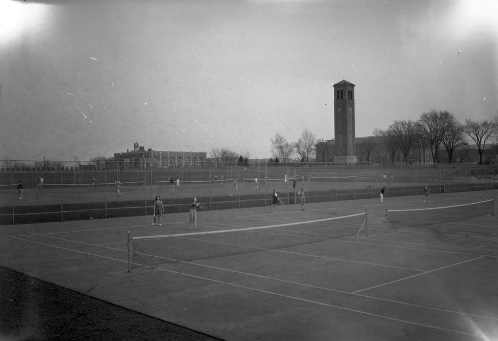 campanile, Iowa History, tennis, Iowa, Schools and Education, university of northern iowa, iowa state teachers college, uni, Sports, UNI Special Collections & University Archives, Cedar Falls, IA, history of Iowa