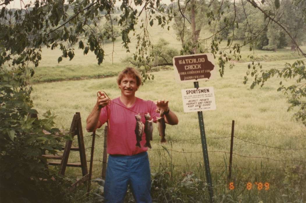 Grassi, Connie, history of Iowa, Iowa History, field, fish, Iowa, Outdoor Recreation, Waterloo, IA, sign, Portraits - Individual
