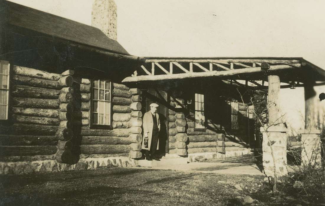 cabin, park, Portraits - Individual, Iowa History, Iowa, Anamosa, IA, Hatcher, Cecilia, Leisure, history of Iowa