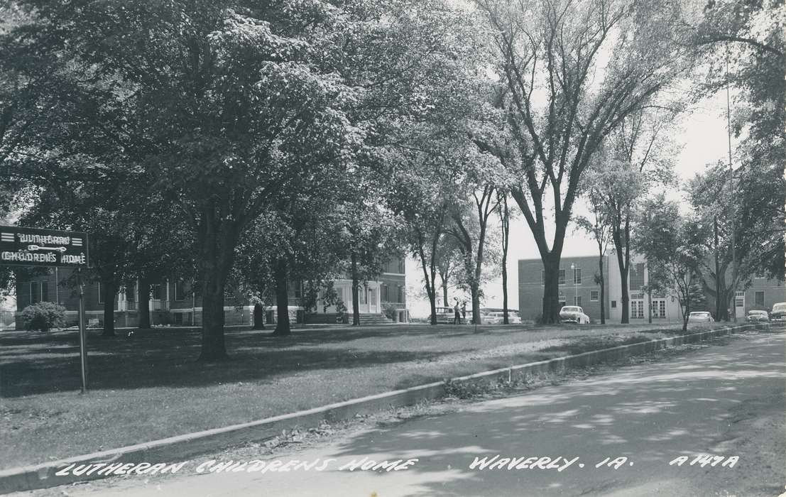 landscape, history of Iowa, Iowa History, children's home, Waverly, IA, postcard, Iowa, Landscapes, correct date needed, Waverly Public Library
