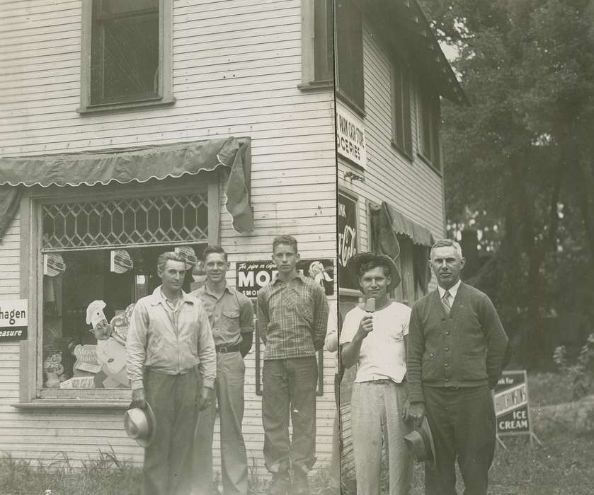 Portraits - Group, Travel, history of Iowa, Iowa History, Families, Webster City, IA, Businesses and Factories, store, Iowa, McMurray, Doug