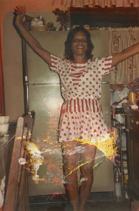 african american, People of Color, kitchen, Homes, history of Iowa, Iowa History, East, Ed, Iowa, Waterloo, IA, dress, refrigerator, Portraits - Individual