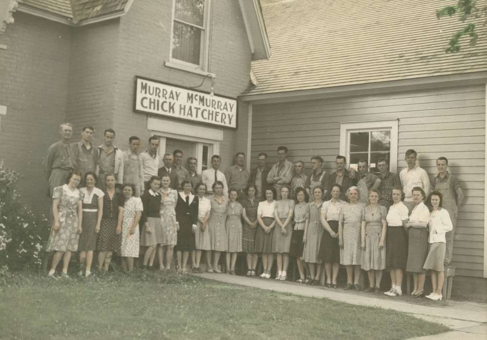 history of Iowa, colorized, McMurray, Doug, saddle shoes, Iowa, Businesses and Factories, Webster City, IA, Iowa History, Portraits - Group