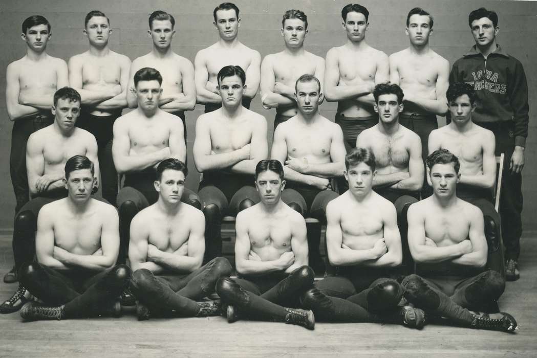 Portraits - Group, hairstyle, Cedar Falls, IA, history of Iowa, University of Northern Iowa Museum, Iowa History, uni, iowa state teachers college, Iowa, Schools and Education, Sports, wrestling, university of northern iowa