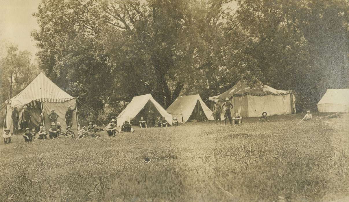 Outdoor Recreation, Iowa, Webster City, IA, McMurray, Doug, Children, history of Iowa, camping, tents, boy scouts, Iowa History