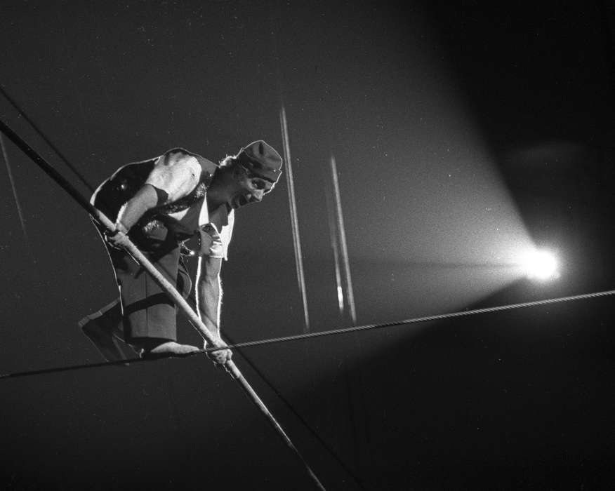 rope, history of Iowa, Iowa History, Ottumwa, IA, Entertainment, Iowa, Lemberger, LeAnn, tight rope, circus
