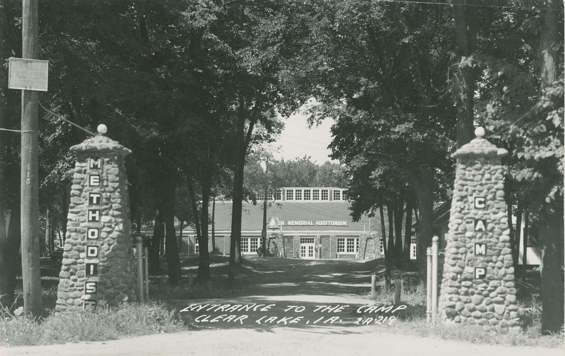 Iowa History, Iowa, Clear Lake, IA, auditorium, Palczewski, Catherine, Religious Structures, camp, history of Iowa