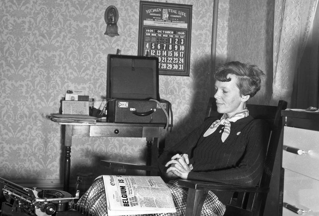 amelia earhart, Iowa, hotel, newspaper, Portraits - Individual, Lemberger, LeAnn, Ottumwa, IA, history of Iowa, Iowa History