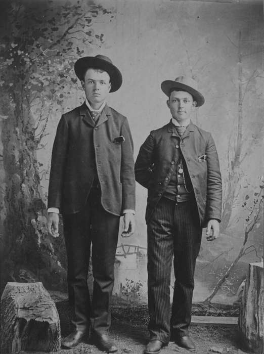 Portraits - Group, history of Iowa, Iowa History, IA, Iowa, King, Tom and Kay, hat, suit