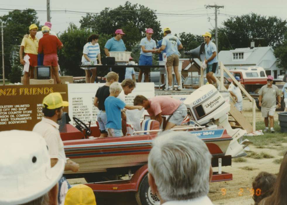 Fairs and Festivals, stage, history of Iowa, boat, Iowa, Lakes, Rivers, and Streams, commitee, Alton, IL, johnson-marine, Children, Grassi, Connie, Iowa History, town