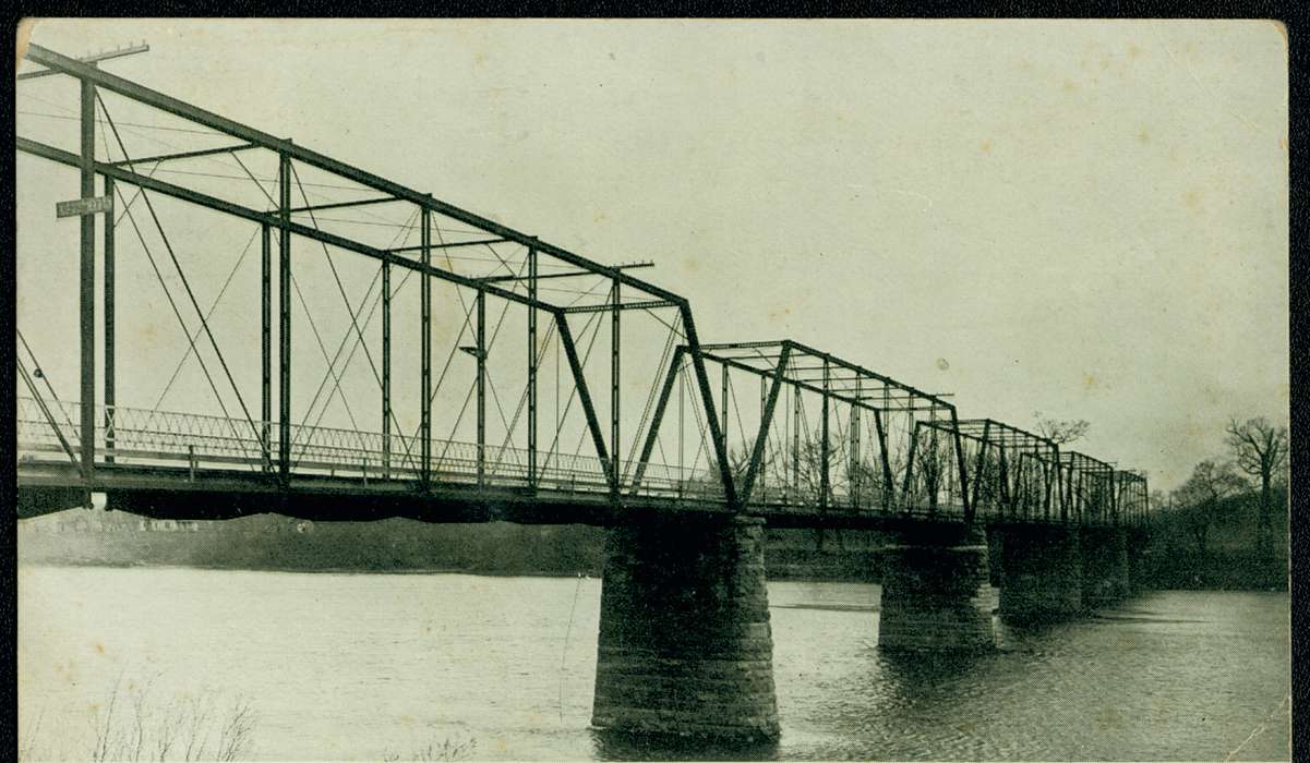 bridge, Cities and Towns, Iowa History, Lakes, Rivers, and Streams, Iowa, Farmington, IA, Lemberger, LeAnn, river, history of Iowa