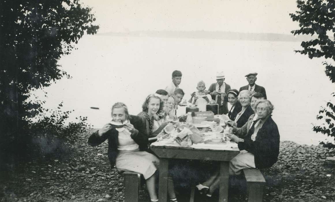 Travel, history of Iowa, Iowa History, picnic table, picnic, Lakes, Rivers, and Streams, McMurray, Doug, Iowa, MI, Food and Meals, Children