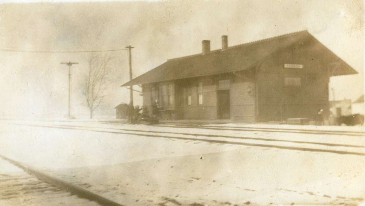 Iowa, depot, Train Stations, Lemberger, LeAnn, train track, Winter, history of Iowa, Farson, IA, Iowa History