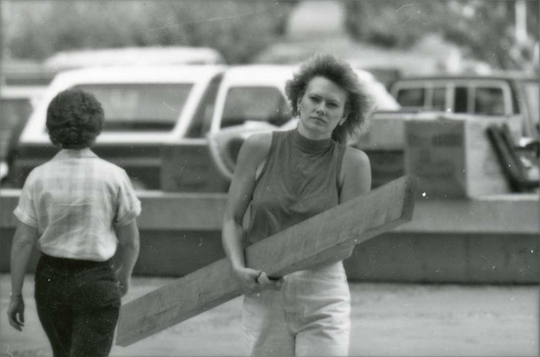 Iowa History, Iowa, Schools and Education, university of northern iowa, parking lot, wood, Labor and Occupations, uni, UNI Special Collections & University Archives, Cedar Falls, IA, history of Iowa