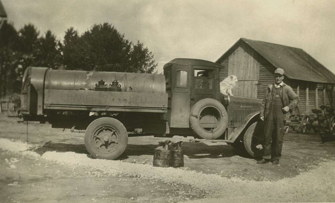 Owen, Jeff, Iowa, Animals, truck, dog, Barns, Portraits - Individual, Farming Equipment, Farms, Monticello, IA, history of Iowa, Motorized Vehicles, Iowa History