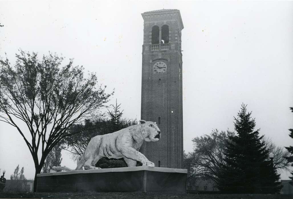 campanile, panther, Iowa History, clock tower, Iowa, Schools and Education, university of northern iowa, iowa state teachers college, campus, uni, UNI Special Collections & University Archives, bell, mascot, Cedar Falls, IA, history of Iowa