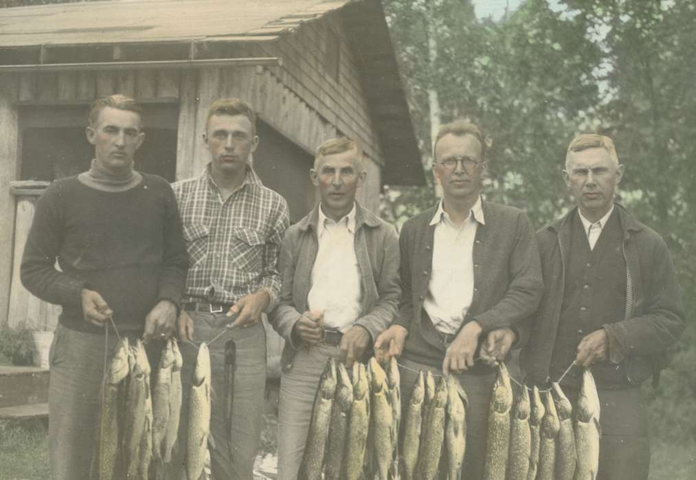 Portraits - Group, Travel, history of Iowa, Iowa History, Longville, MN, Animals, fish, Iowa, colorized, Outdoor Recreation, McMurray, Doug