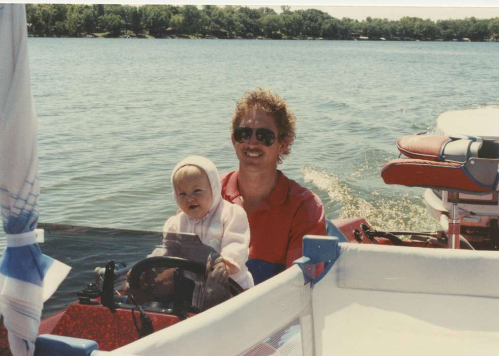 Travel, Grassi, Connie, lake, history of Iowa, Iowa History, father, Families, Lakes, Rivers, and Streams, Alton, IL, Iowa, Outdoor Recreation, boat, Children, baby