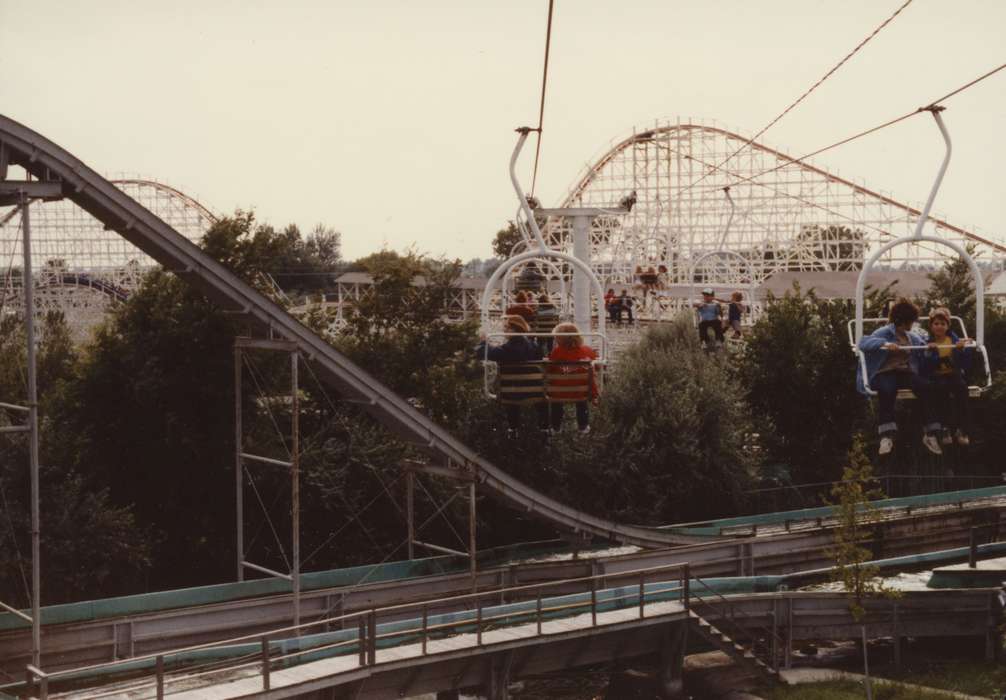 Portraits - Group, Leisure, roller coaster, Iowa History, adventureland, Iowa, Frank, Shirl, amusement park, Families, Des Moines, IA, Aerial Shots, Entertainment, Children, Fairs and Festivals, history of Iowa