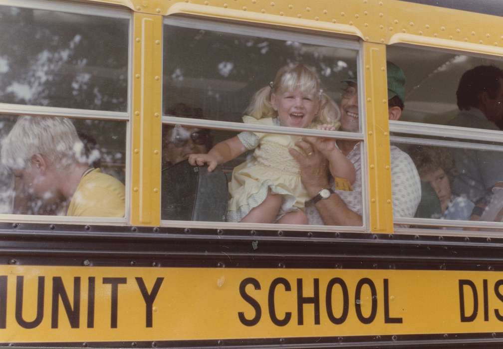 Portraits - Group, school bus, history of Iowa, Iowa History, Families, Motorized Vehicles, child, Reinbeck, IA, Iowa, Children, East, Lindsey